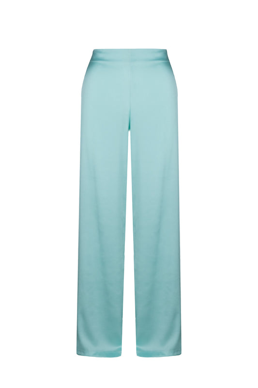 LUMI SATIN PANTS – AQUA