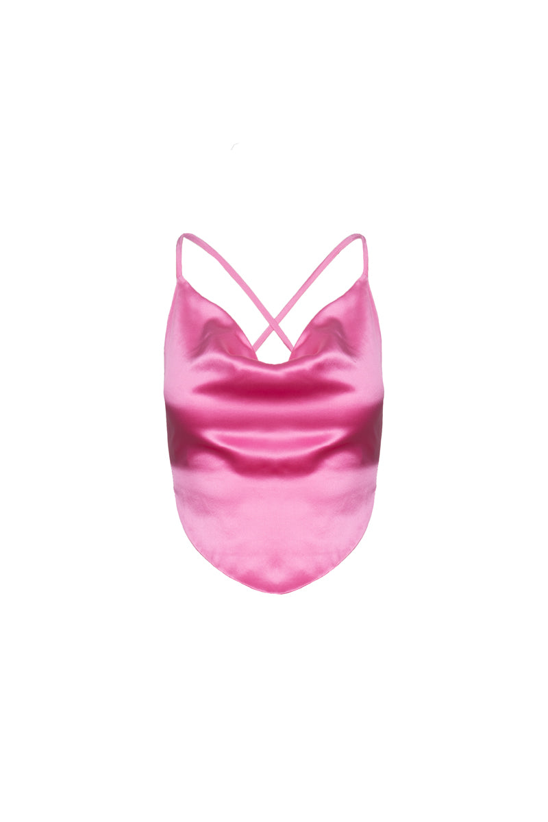 JADE SILK TOP – FUCHSIA