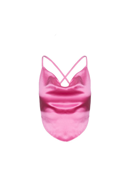 JADE SILK TOP – FUCHSIA