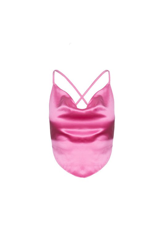 JADE SILK TOP – FUCHSIA